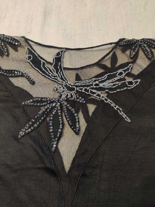 Bluzka czarna, wieczorowa z cekinami i koralikami