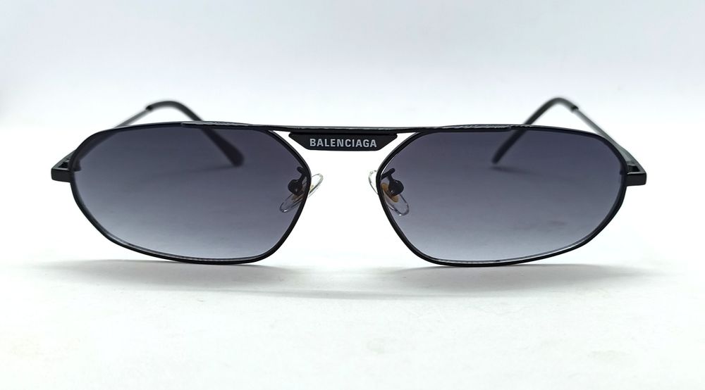 Balenciaga очки унисекс модные узкие серый градиент в черном металле
