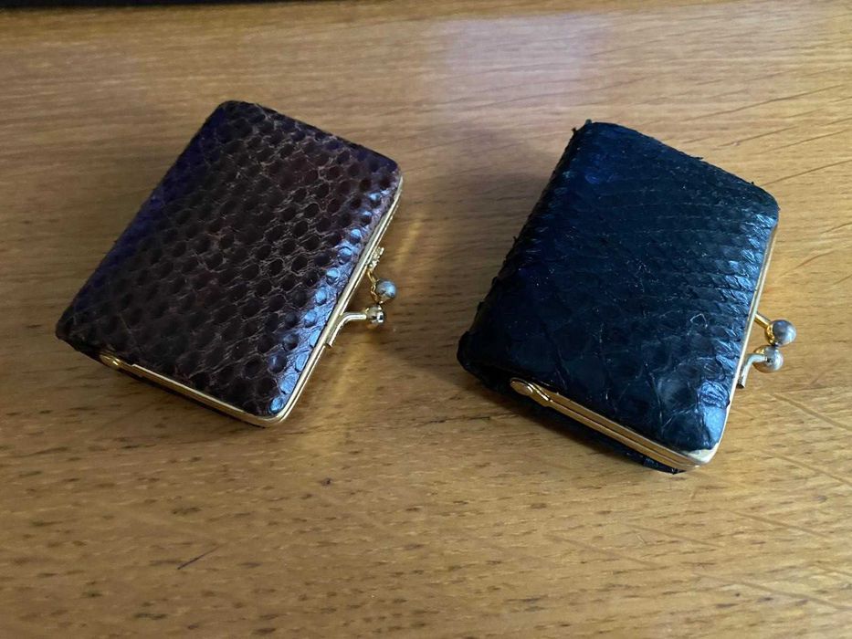 2 Porta moedas de cobra autênticos