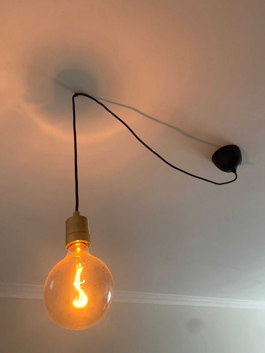 Conjunto de cabos + Lâmpada LED em vidro castanho