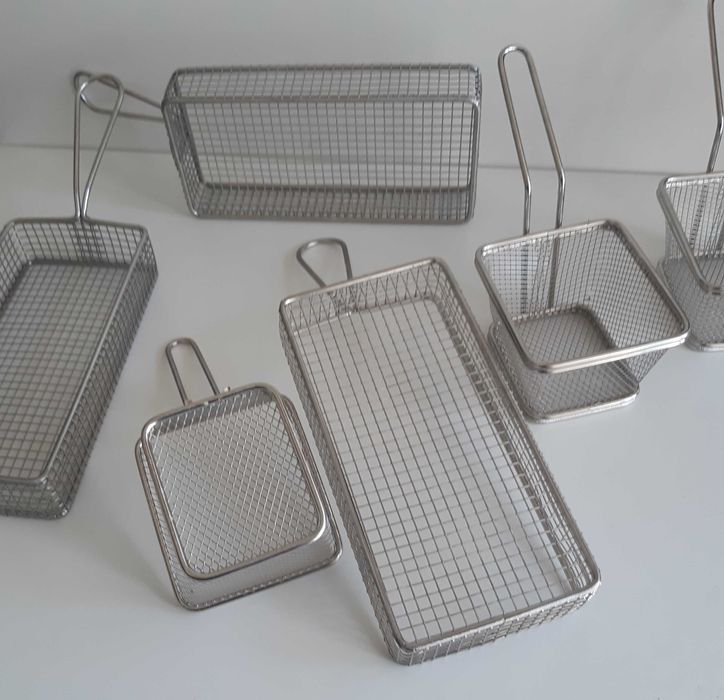 6 Cestas Pequenas Aço Inox Novas p/ Fritadeira