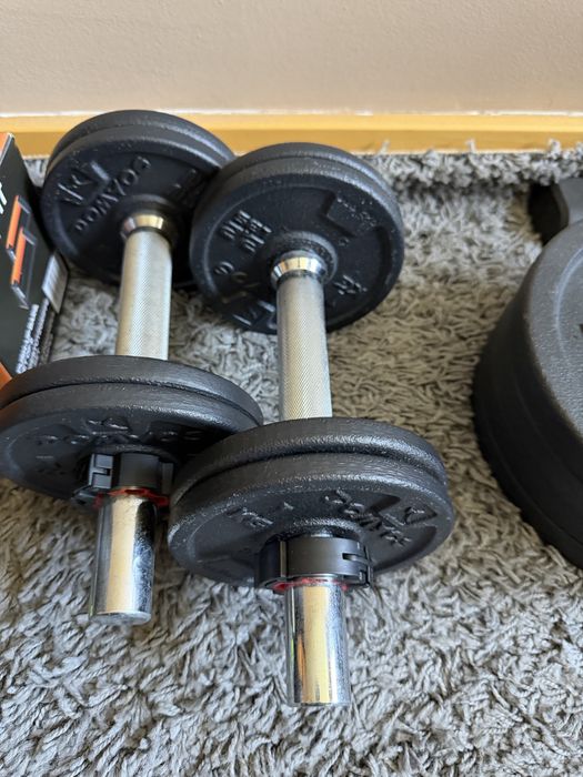 Home Gym / Ginásio Completo: Domyos (Banco, Rack, 68kg Pesos) + Bicicleta Spinning