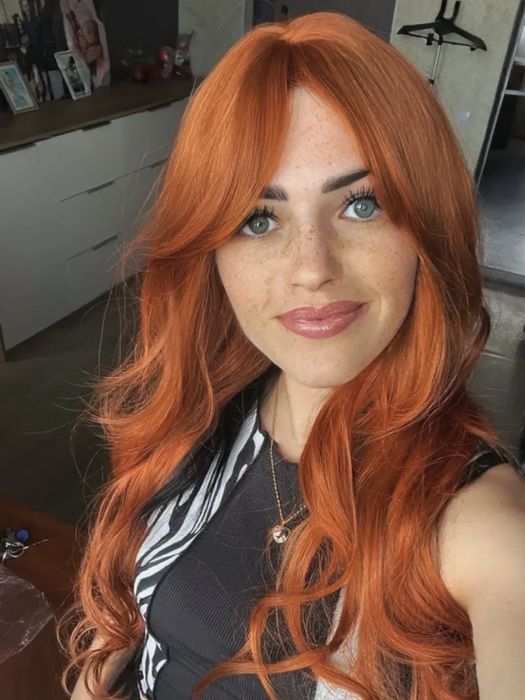 Peruka ruda długie włosy jak naturalne