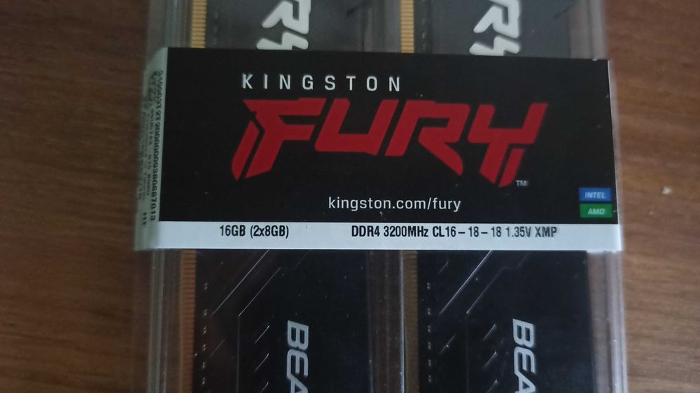 Модуль пам'яті Kingston DDR4 16GB 2x8GB/3200 Fury Beast Black