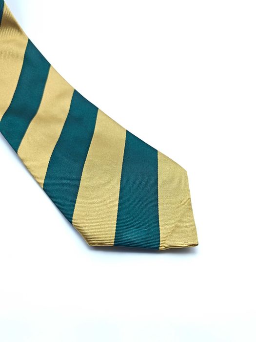 Atkinsons zielony żółty jedwabny krawat w paski mal30