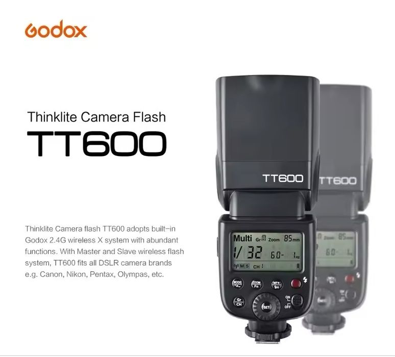 Спалах Godox TT600 2,4G для камери Canon Nikon Sony Pentax Olympus