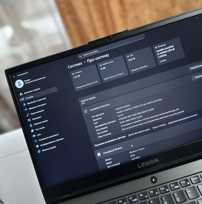 ‼️Legion 15.6‼️GTX1660Ti-6GB/120Hz/i5-10th/Гарантия 30д.