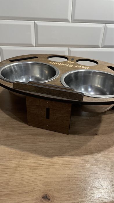 Пивний піднос для снеків та пива на дві миски Beer Brothers