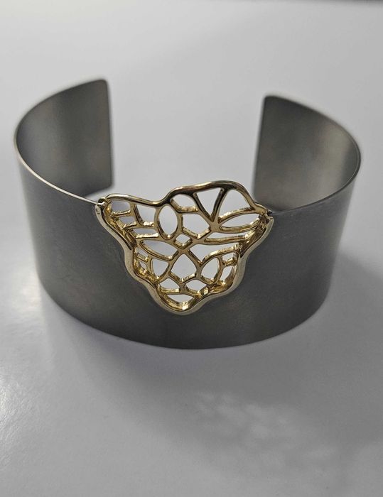Bransoletka plaster miodu szeroka cuff tytan
