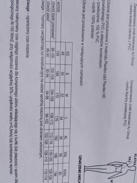 Pros odzież wodoodporna, sztormiak