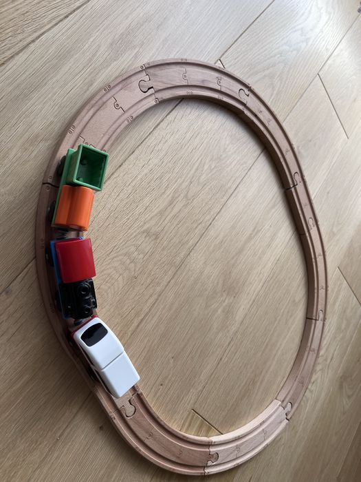 IKEA LILLABO Kolejka drewniana lokomotywa i wagony