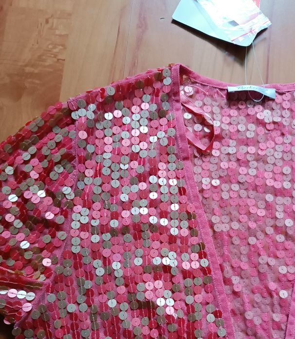 Indyjska nowa kamizelka Berkertex z cekinami  UK 14