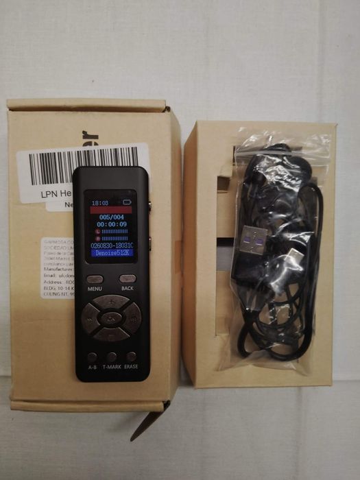Cyfrowy dyktafon Lychee C3 | Rejestrator dźwięku MP3 + słuchawki