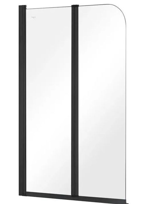 Parawany nawannowe Besco Prime Black 90Cm Czarny Mat 2 skrzydłowy