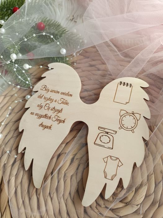 Skrzydełka drewniane, skrzydła Anioła, makrama, ozdoby , aniołki