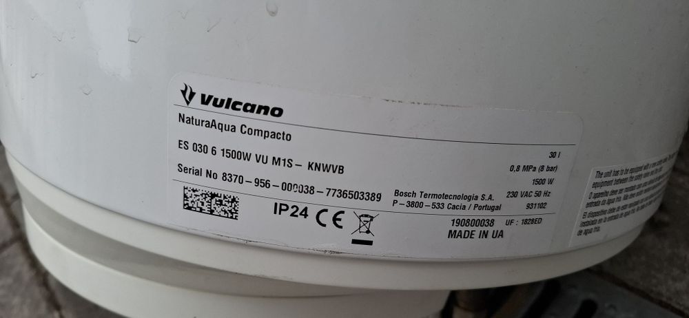 termoacumulador Vulcano 30L
