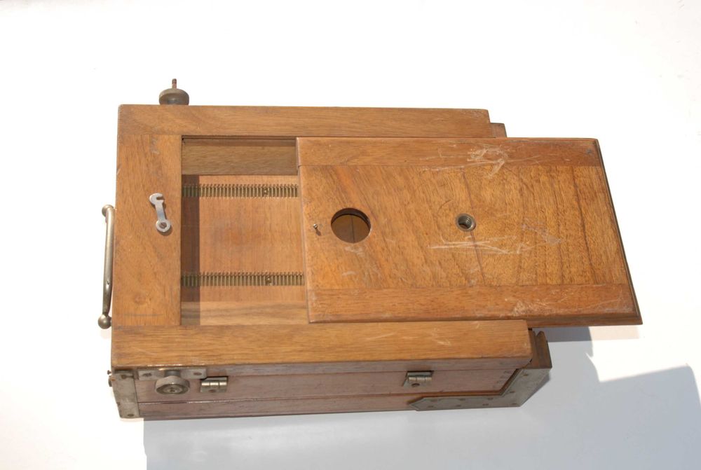 Stary aparat drewniany antyk zabytek kolekcjonerski