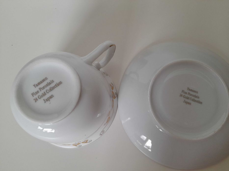 Zestaw 2 filiżanki i spodki porcelana Yamasen 24gold collection Japan