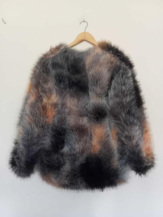 Casaco de pelo Vera&Lucy preto e laranja