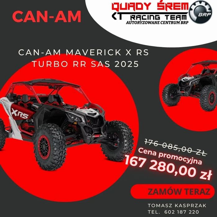 Can-Am Maverick X RS Turbo RR SAS Fiery Red Hyper Silver Model 2025