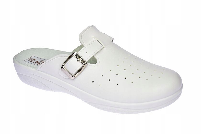 Klapki Medyczne Damskie Biale Skora Wkladka Polskie Pami Top-1S 37