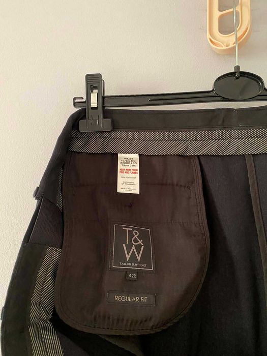 Taylor & Wright spodnie męskie garniturowe duże grafitowe 42 R