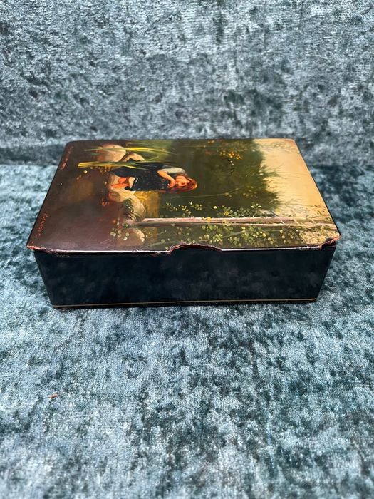 Шкатулка Палех 1960 год Федоскино автор Казаков