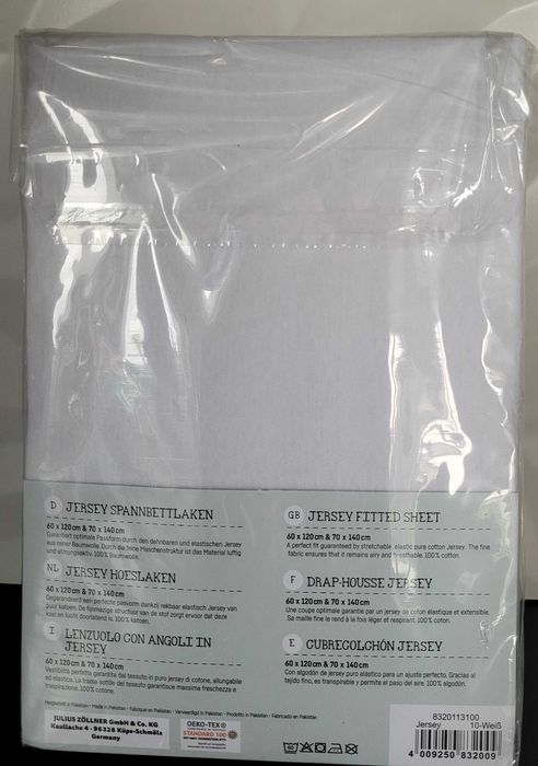 Prześcieradło ZOLLNER Jersey 60/120 cm - 70/140 cm