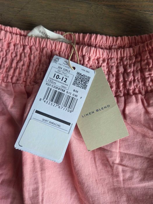 Spódnica lniana dziewczęca Mango 152 zestaw letni
