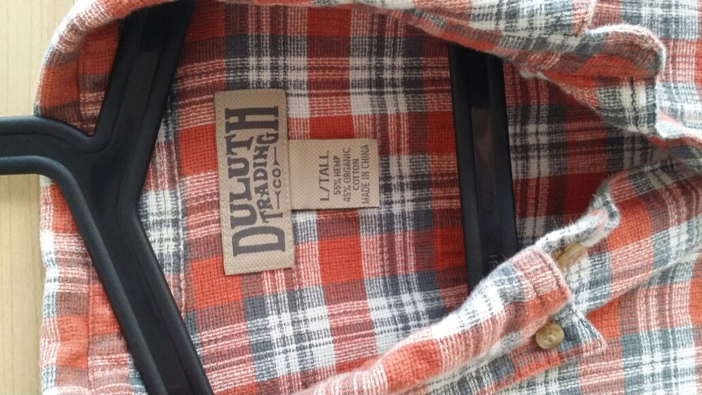 Koszula męska firmy DULUTH TRADING, hemp konopia