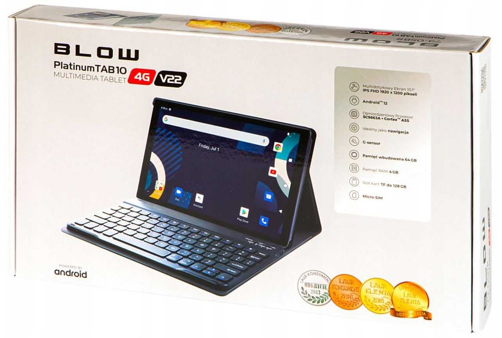 Tablet PLATINUM Ekran 10,1 WIFI 4G LTE Ram 4GB 64GB Klawiatura z ETUI