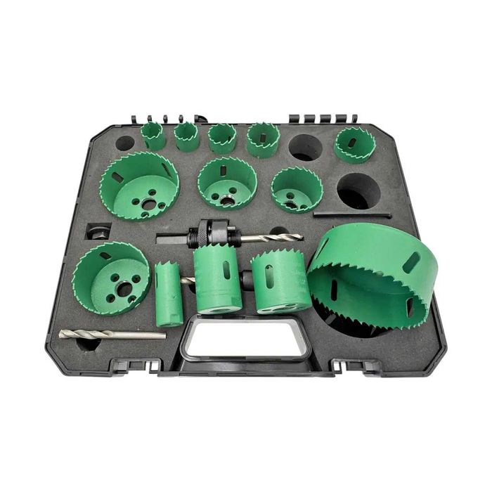 Набір біметалевих коронок, 16 предметів, 19-82 мм для металу та дерева