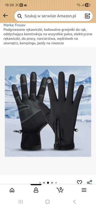 Rękawiczki podgrzewane zimowe rowerowe