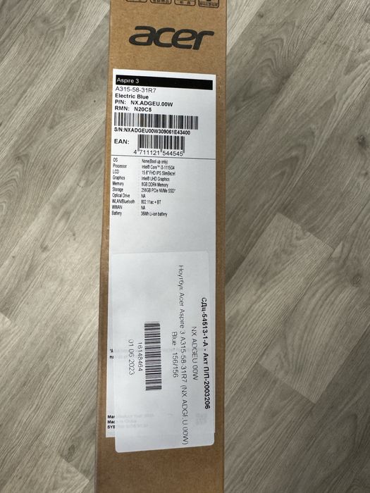 Ноутбук Acer Aspire 3 A315-58-31R7