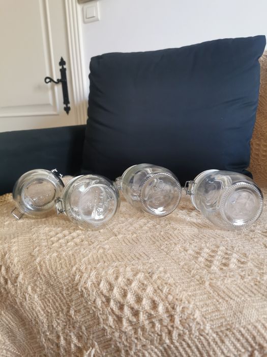 Conjunto de 4 Frascos Herméticos em Vidro