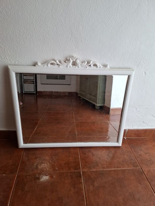 Espelho madeira branco