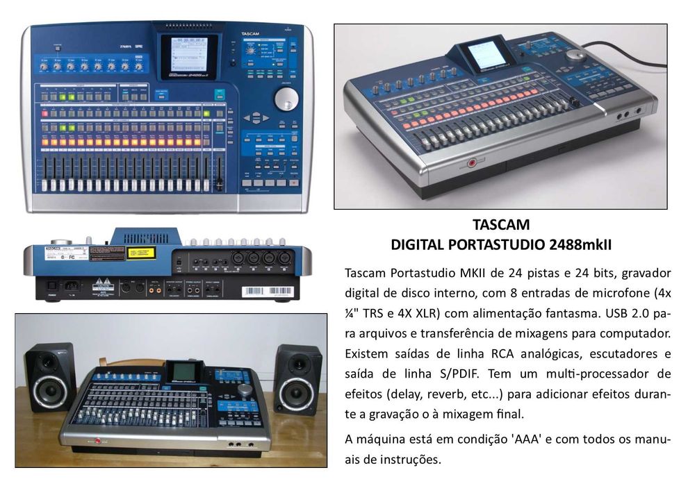 Equipamento De Som, Alisis, Behringher, Tascam Portastudio