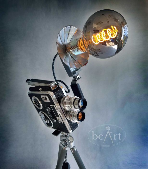 Piękna retro LAMPA z aparatu MEOPTA 8IIA vintage