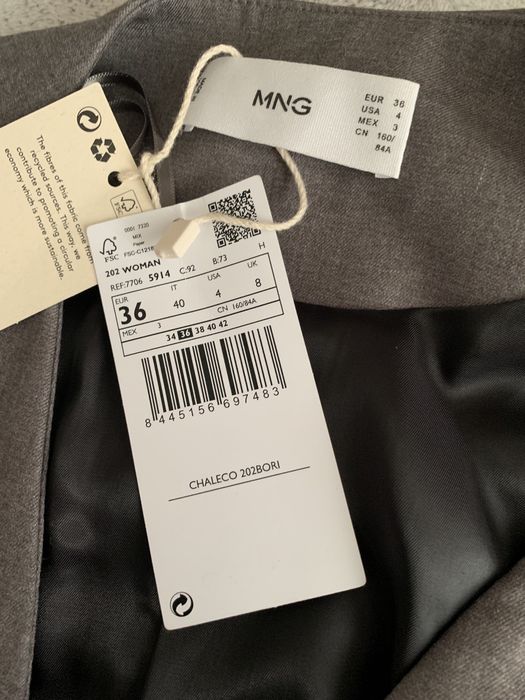 Довгий жилет з кишенями, новий, Mango