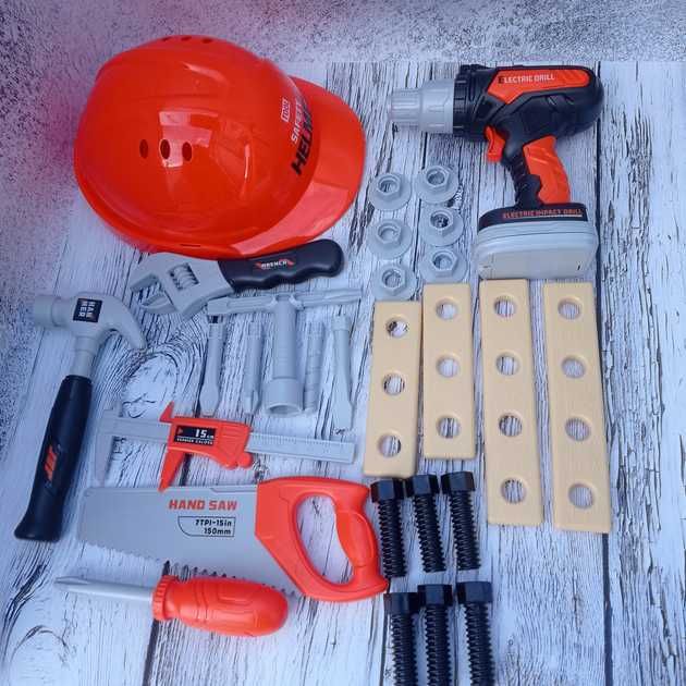 Дитячий набір будівельних інструментів із дрилем у рюкзаку