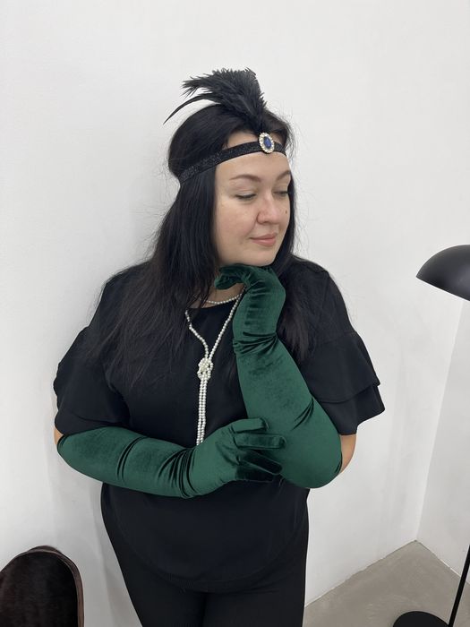 Украшение на голову, повязка с пером, с камнем, Гэтсби, чикаго