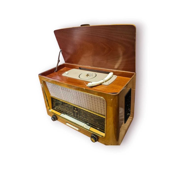 Rádio WEGA Vintage com Gira-Discos Integrado