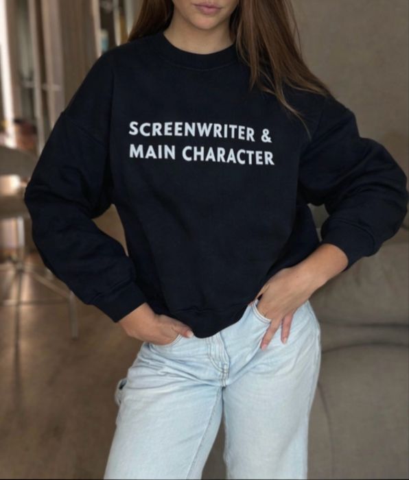 Bluza Zara M 38 z napisem ze wzorem screenwriter & main character
