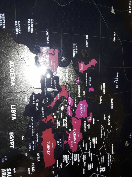 Карты мира travel map black and silver цена за 2 шт.