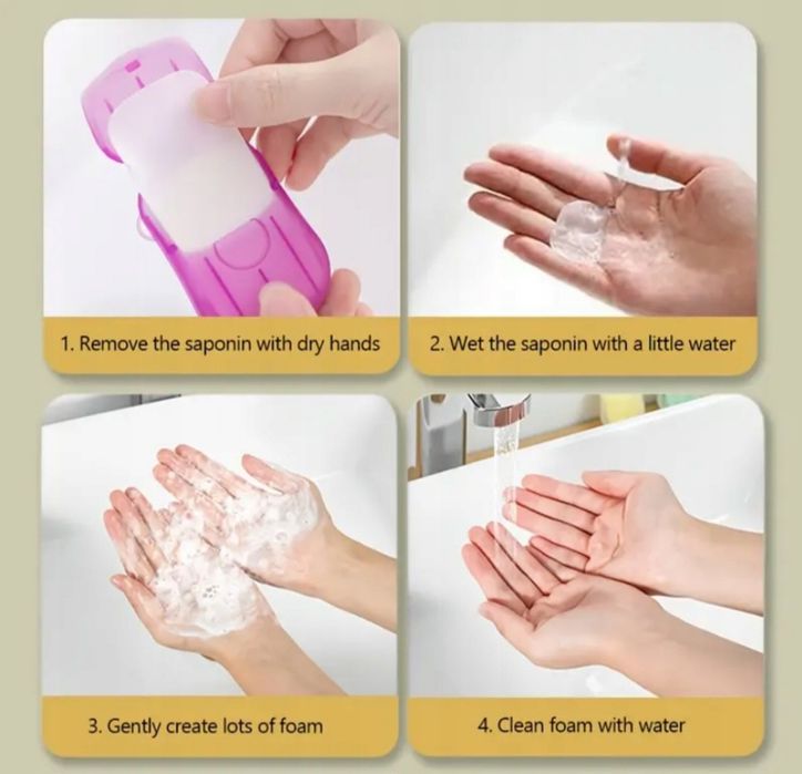 5 x Mydło w listkach 100 szt Pięć kolorów