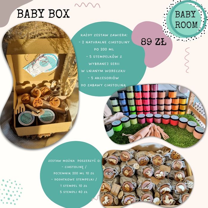 Naturalna ciastolina drewniane stempelki