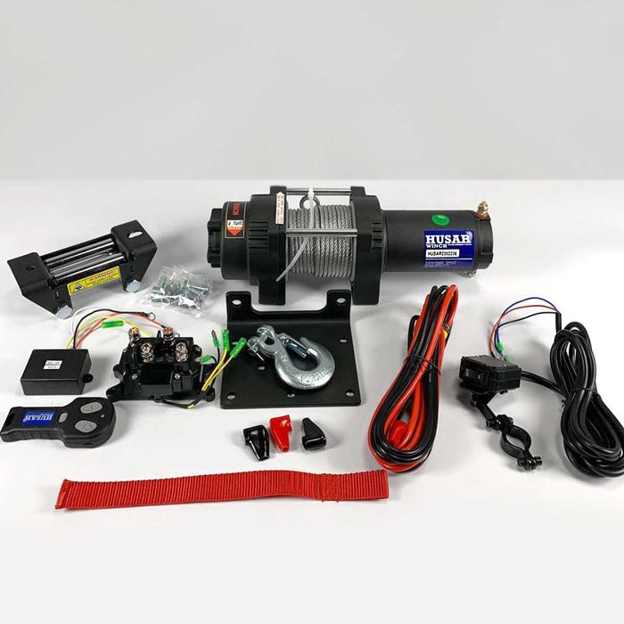 Лебідки електричні для квадроцикла 1400 кг, 12В, трос (Польша Husar)