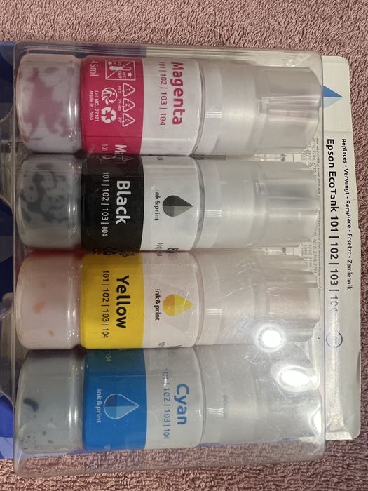 Komplet tuszy kolorowych do Epson Eco Tank 101 102 103 104