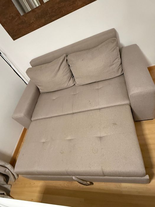 Sofá Cama Cinza 2 lugares