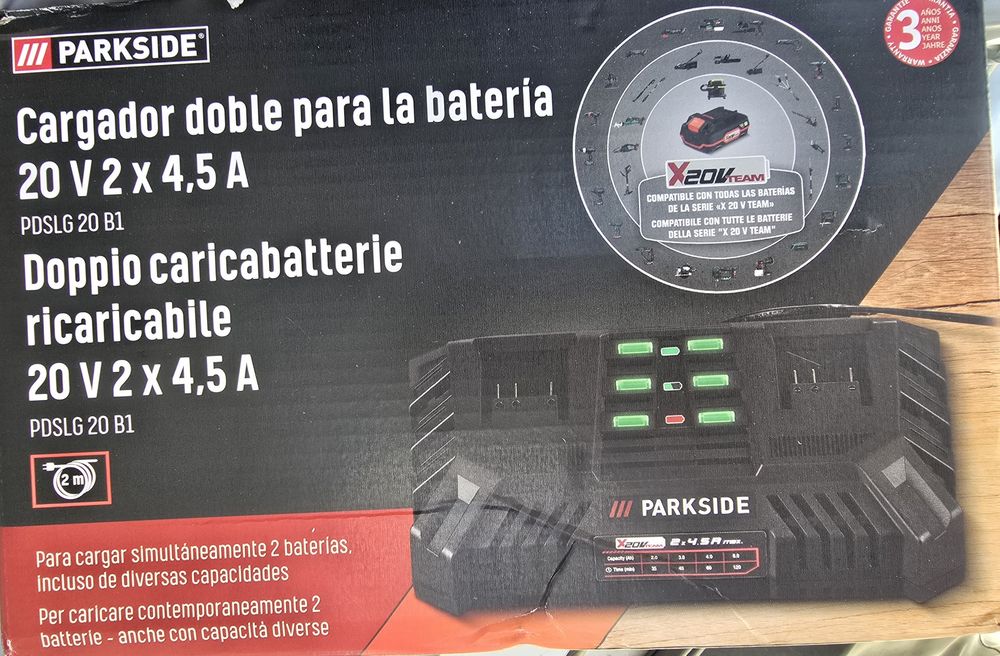 Carregador duplo 20V parkside 4,5ah